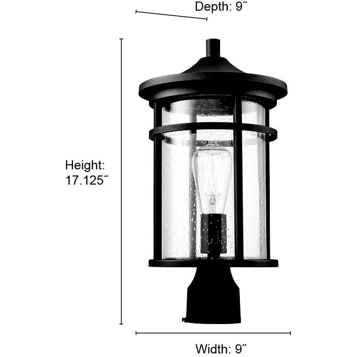Namath 1 Light 17.13 inch Textured Black Outdoor Post Lantern